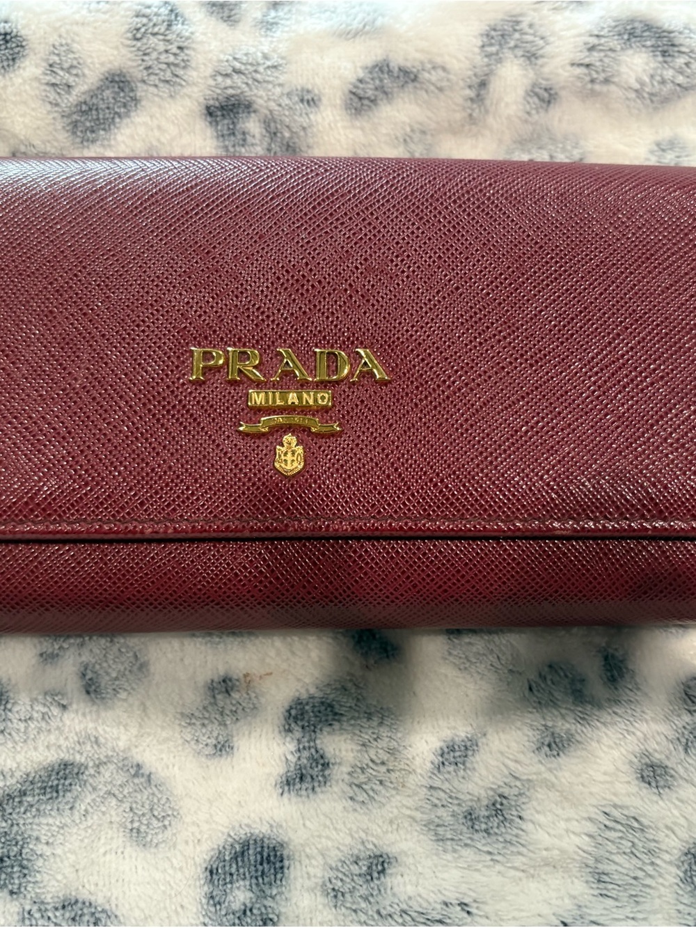 Prada Pink Saffiano Leather Zip Wallet with Gold Hardware